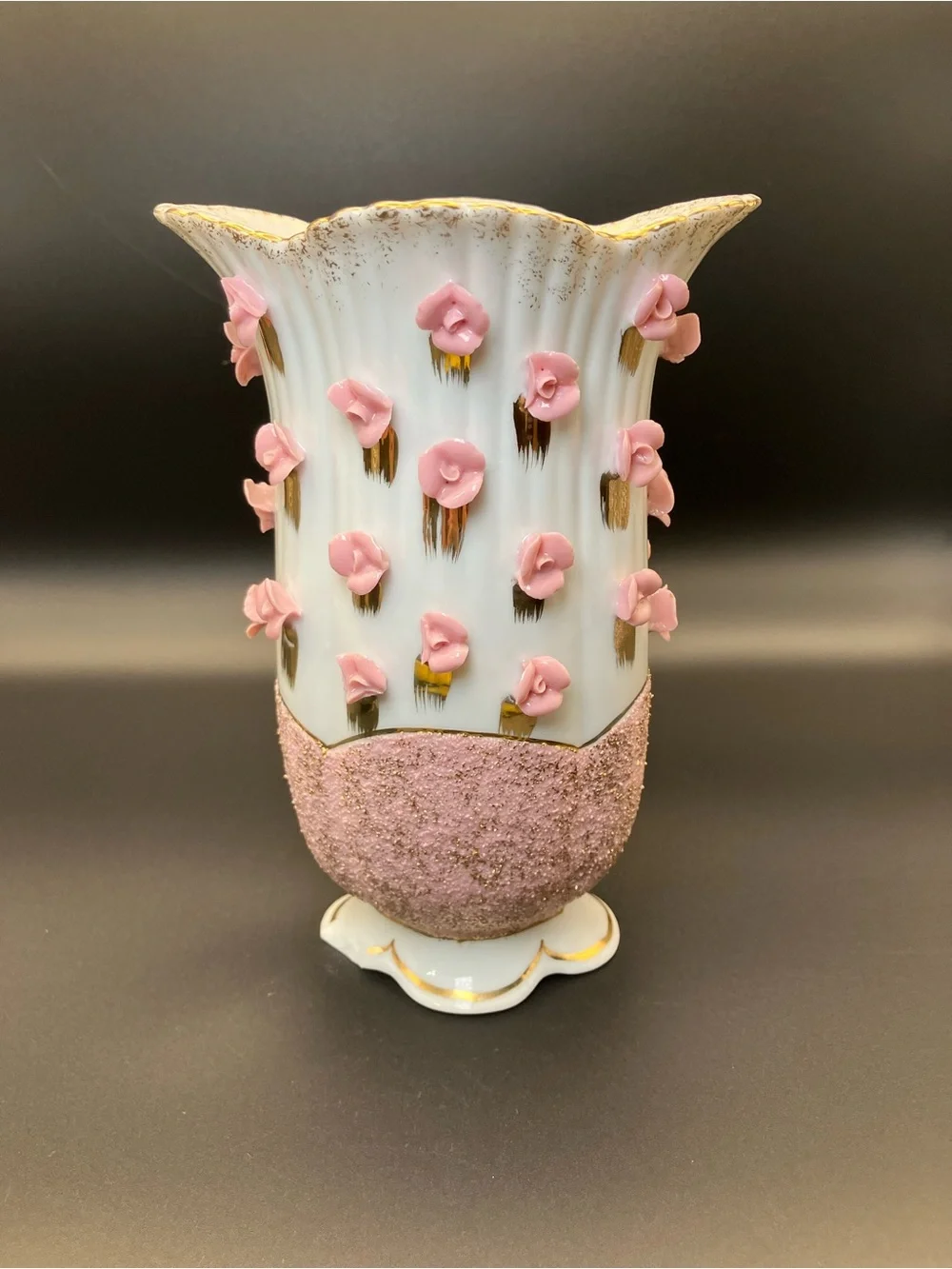 Vintage Pink Floral Accent Vase